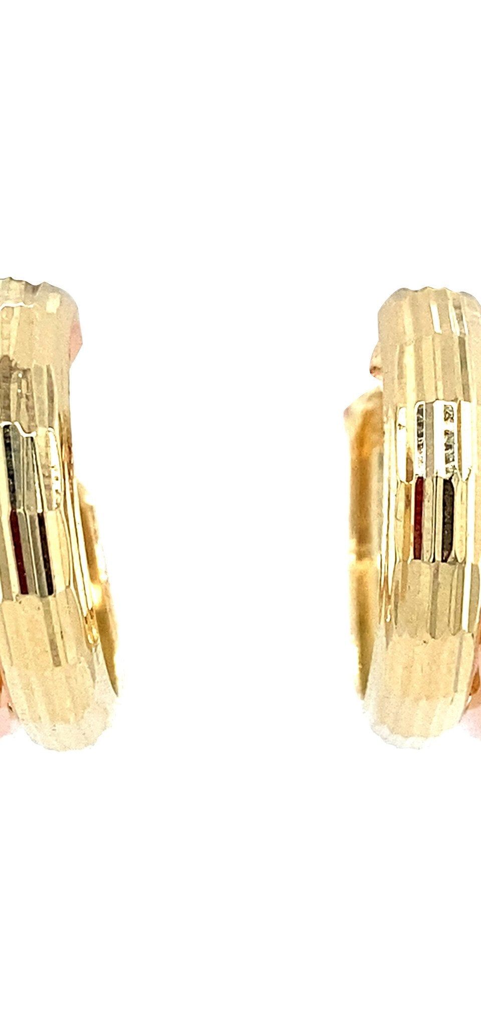 Vintage 14K Two Tone Gold Hoop Earrings